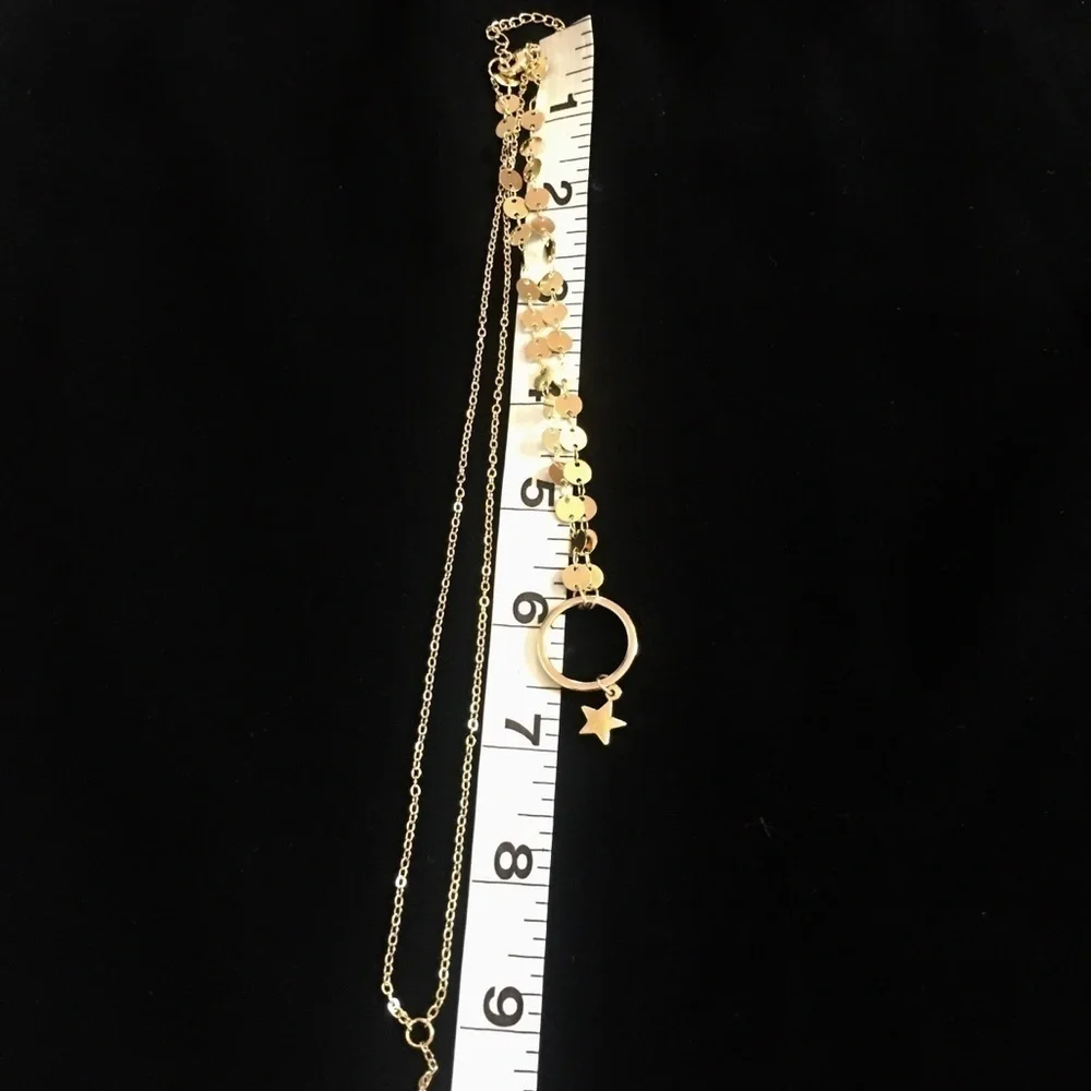Gold-Tone tow-rows choker & necklace